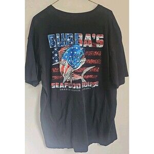 Bubba's Seafood T-Shirt Size XL Black 100% Cotton Gulf Shores AL